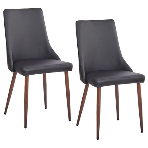 Cora Faux Black Leather- Dining Chair WW (Set Of Two)