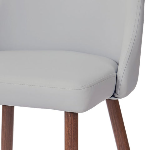 Cora Faux Light Grey Leather- Dining Chair WW (Set Of Two)