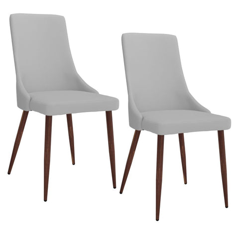 Cora Faux Light Grey Leather- Dining Chair WW (Set Of Two)