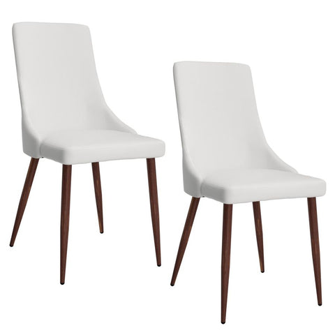 Cora Faux White Leather- Dining Chair WW (Set Of Two)