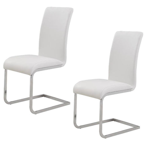 Maxim White Faux Leather -Dining Chair WW (Set Of Two)