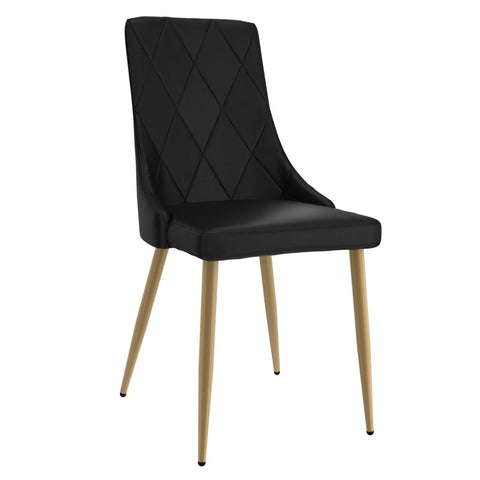 Antoine Black Faux Leather -Dining Chair WW (Set Of Two)