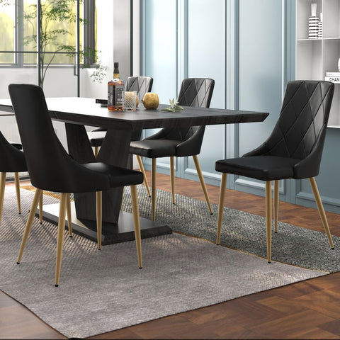 Antoine Black Faux Leather -Dining Chair WW (Set Of Two)