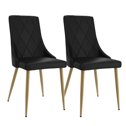 Antoine Black Faux Leather -Dining Chair WW (Set Of Two)