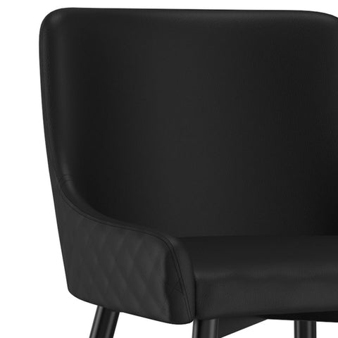 Xander Black Faux Leather -Dining Chair WW (Set Of Two)