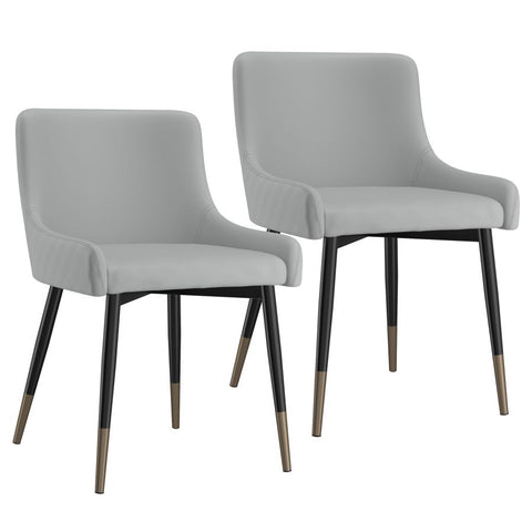 Xander Grey Faux Leather -Dining Chair WW (Set Of Two)