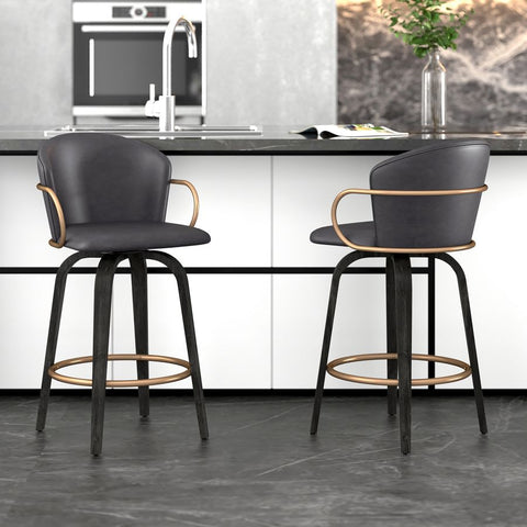 Lawson Charcoal -Counter Chair WW (Set Of Two)