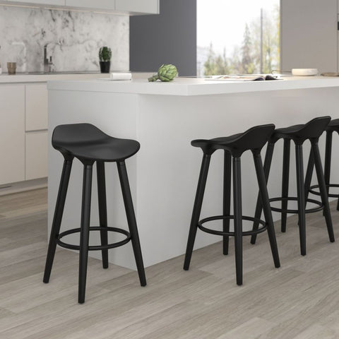 Trex Black- Counter Chair WW (Set Of Two)