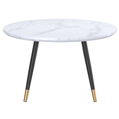 Emery Round White & Black - Coffee Table WW