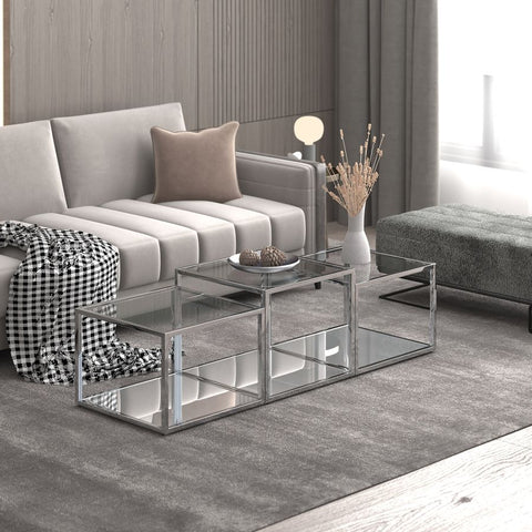 Casini 3pc Multi-Tier Silver -Coffee Table WW