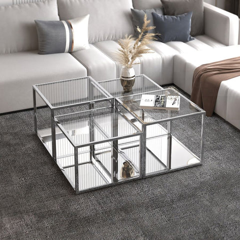 Casini 4pc Multi-Tier Silver -Coffee Table WW