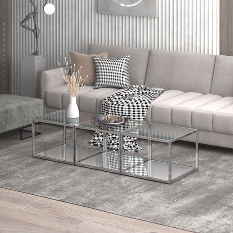 Casini 3pc Multi-Tier Silver -Coffee Table WW