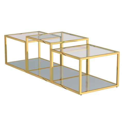 Casini 3pc Multi-Tier Gold -Coffee Table WW