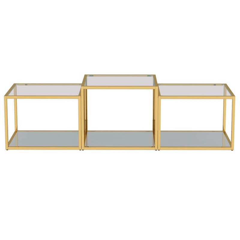 Casini 3pc Multi-Tier Gold -Coffee Table WW