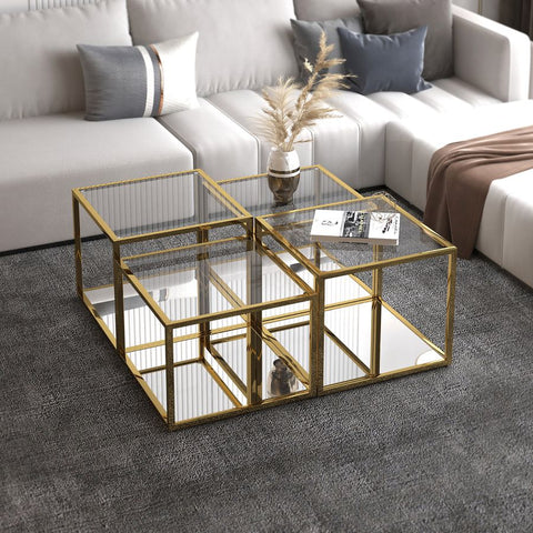 Casini 4pc Multi-Tier Gold -Coffee Table WW