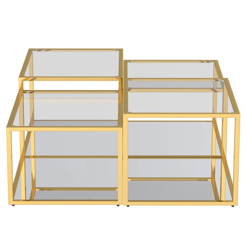 Casini 4pc Multi-Tier Gold -Coffee Table WW