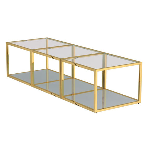 Casini 3pc Multi-Tier Gold -Coffee Table WW