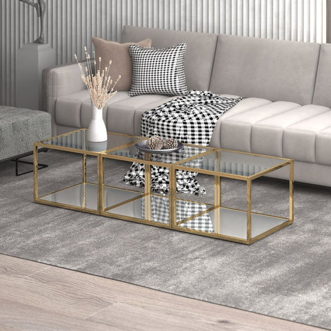 Casini 3pc Multi-Tier Gold -Coffee Table WW