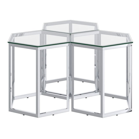 Fleur Silver- End Table WW (Set Of Three)