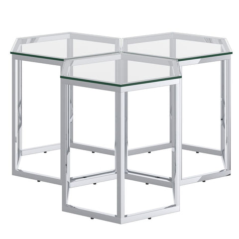 Fleur Silver- End Table WW (Set Of Three)