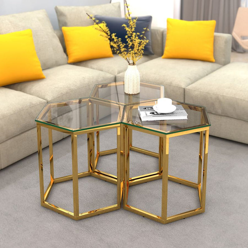 Fleur Gold - End Table WW (Set Of Three)