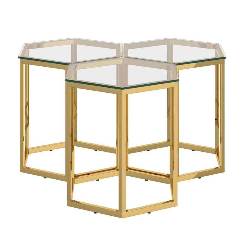 Fleur Gold - End Table WW (Set Of Three)