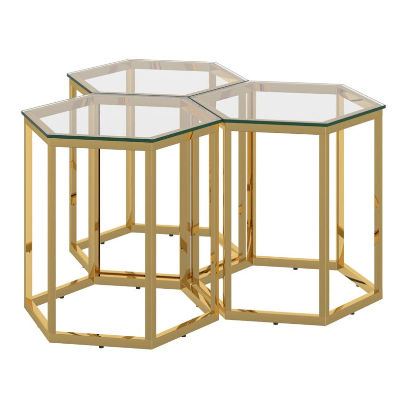 Fleur Gold - End Table WW (Set Of Three)