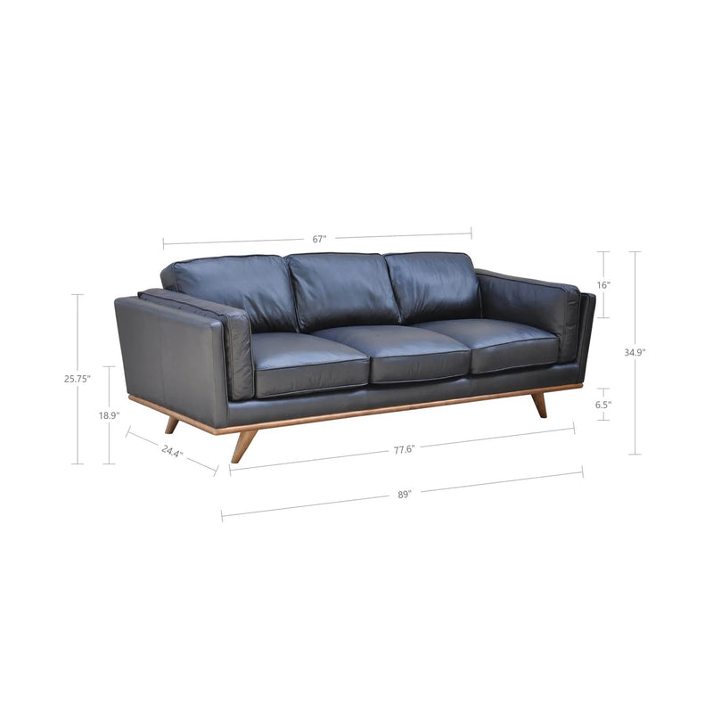 Las Vega Aria Black Leather- Sofa