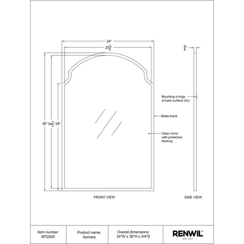 Asmara Black Modern Wall Mirror-3