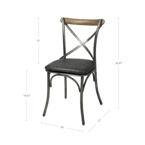 Metal Crossback With Black Seat-Dining Chair