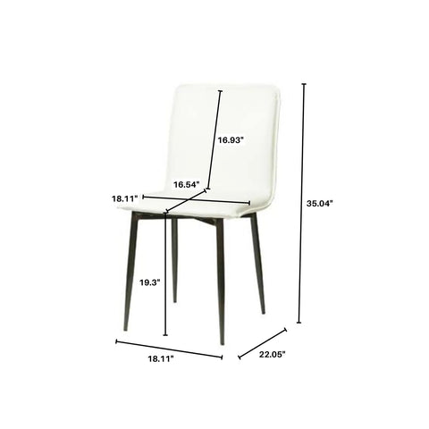 Luca Fox White-Dining Chair (Set Of Two)