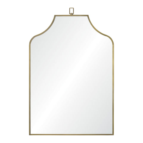 Calliope Antique Brushed Brass Modern Wall Mirror-1