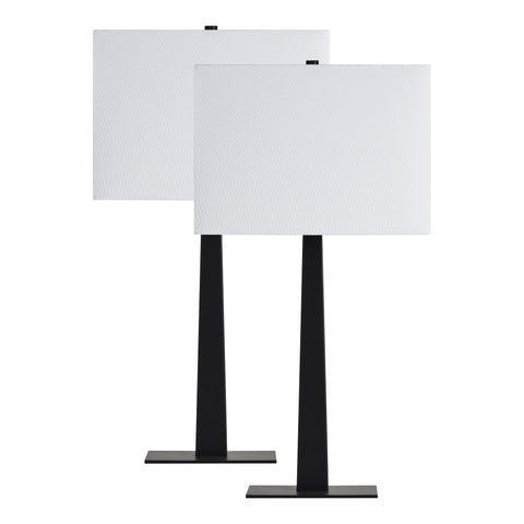 Candace Matte Black Iron Table Lamps (Set of 2) -1