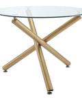 Carmilla Aged Gold Glass Round Dining Table-2