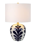 Darina Off-White and Navy Ceramic Table Lamp -1