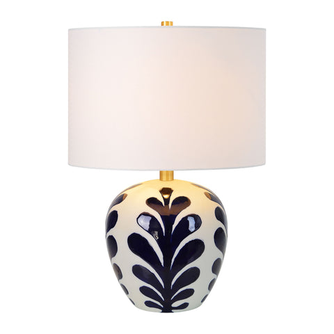Darina Off-White and Navy Ceramic Table Lamp -1