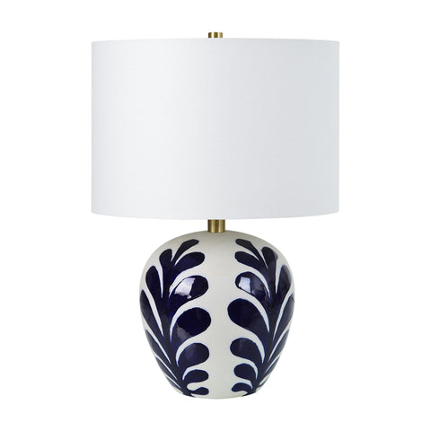 Darina Off-White and Navy Ceramic Table Lamp -2