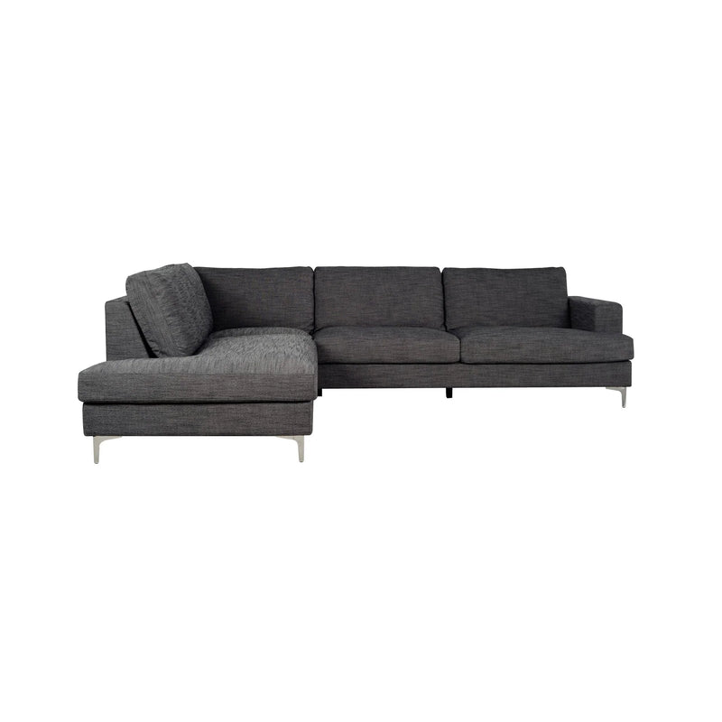 Feather Right Charcoal Linen- Sectional Sofa