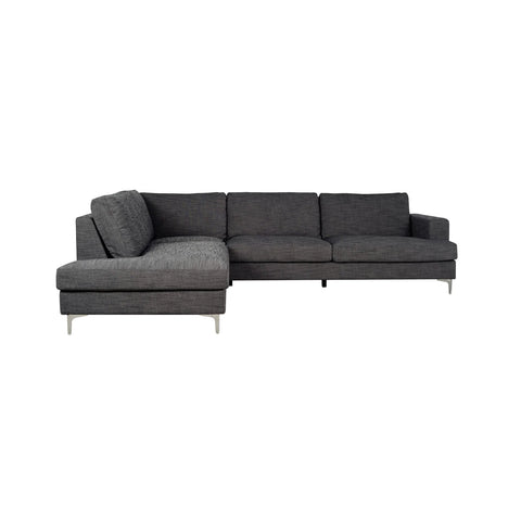 Feather Left Charcoal Linen- Sectional Sofa