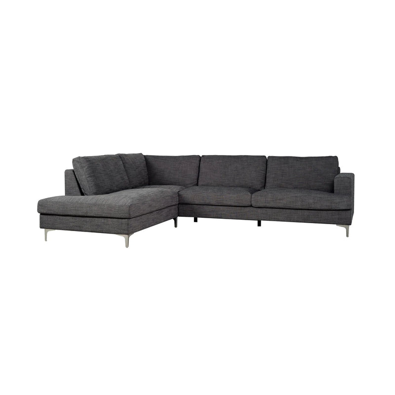 Feather Left Charcoal Linen- Sectional Sofa