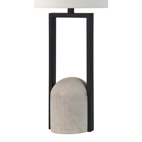 Florah Matte Black and Concrete Table Lamp-1
