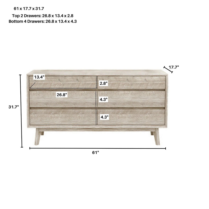 Gia Six Drawer- Dresser