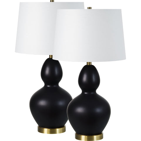 Kamilia Matte Black Table Lamps (Set of 2)-1
