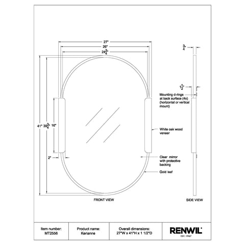 Kerianne Gold Modern Wall Mirror -5