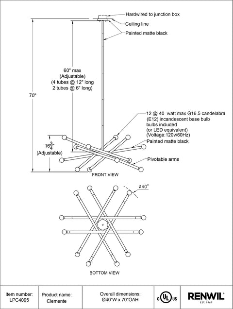 Clemente - Ceiling Fixture Renwil