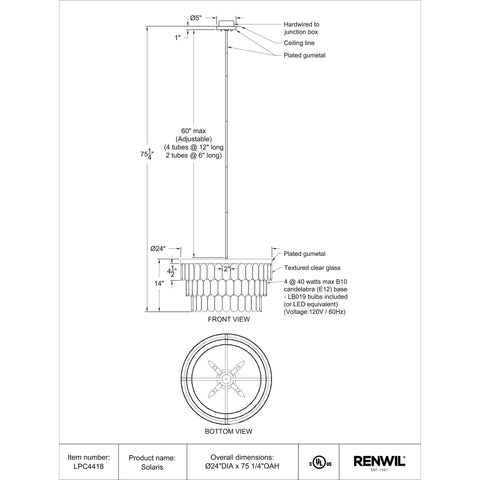 Solaris - Ceiling Fixture Renwil