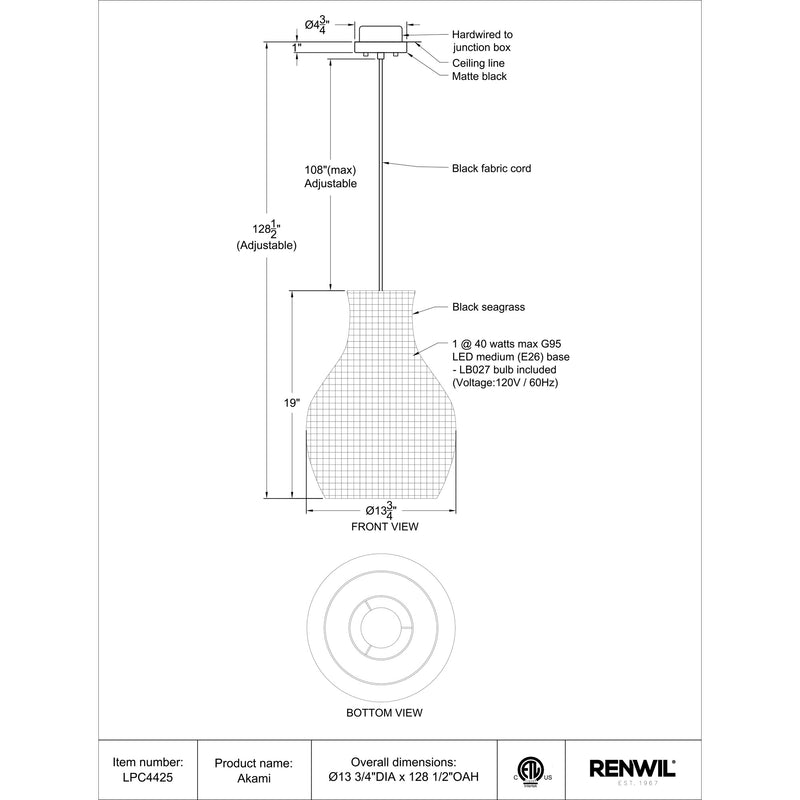 Akami- Renwil Ceiling Fixture