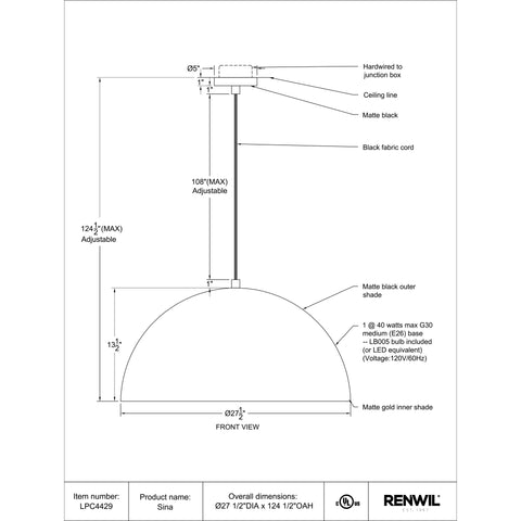 Sina - Ceiling Fixture Renwil