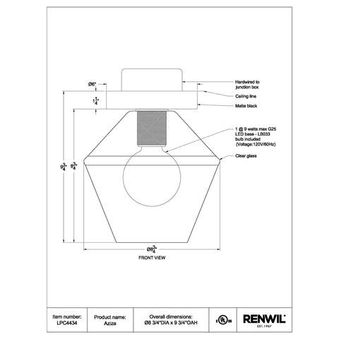 Aziza - Ceiling Fixture Renwil