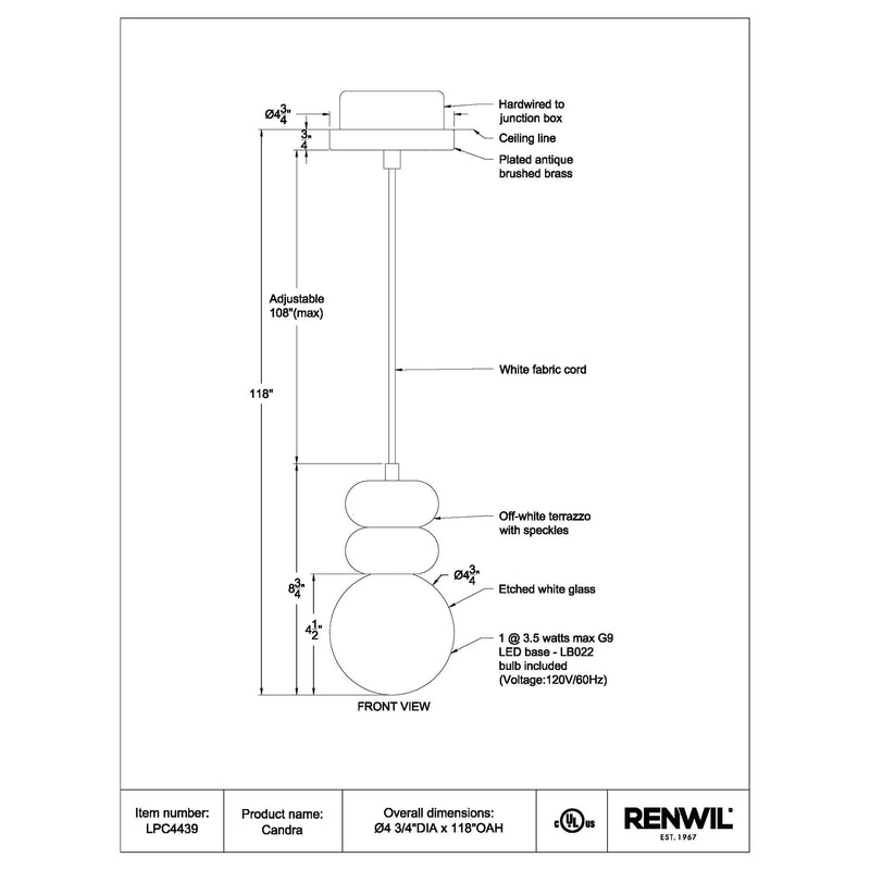 Candra -Renwil Ceiling Fixture